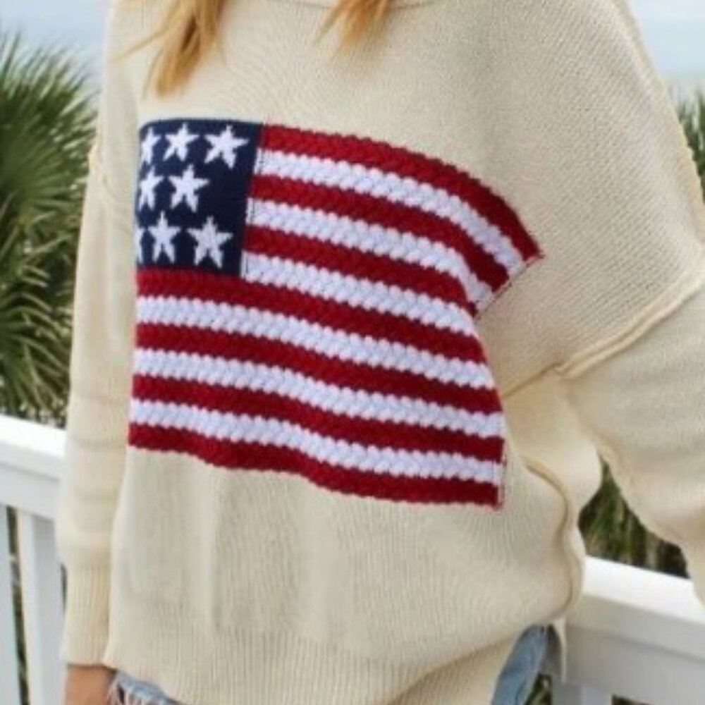 Simply Southern American Flag Sweater, NWT